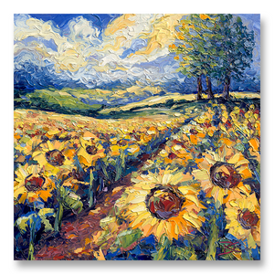 Lost in Sunflowers | 12 x 12" | Framed