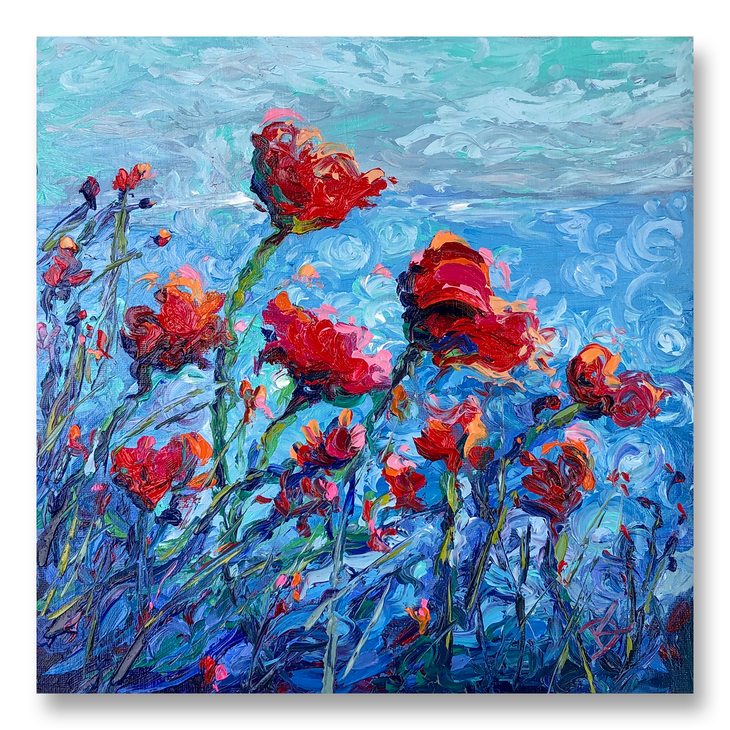 Poppies by the Sea | Canvas Print