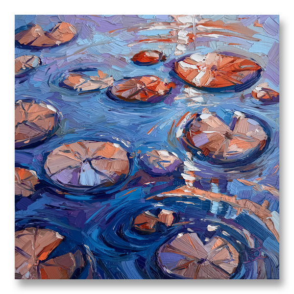 Lily Pad Shimmer | 12 x 12" | Framed