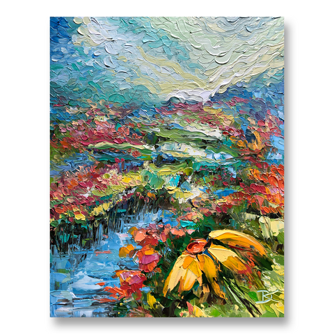 Wildflowers by the Creek | 14 x 11" | Framed