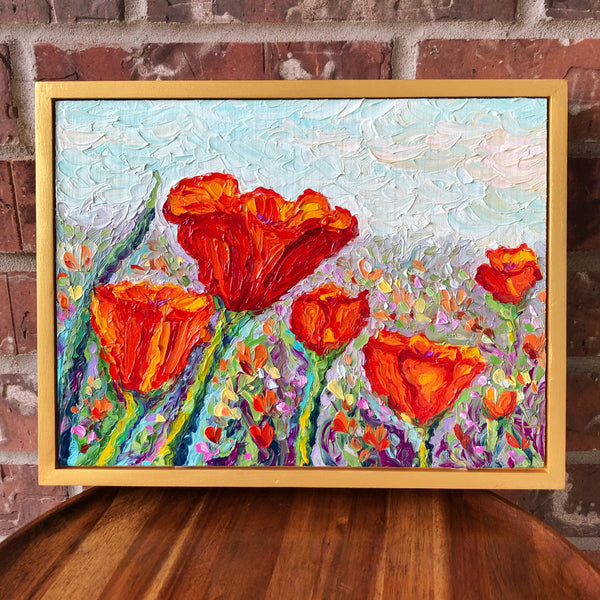 California Poppies | 9 x 12" | Framed