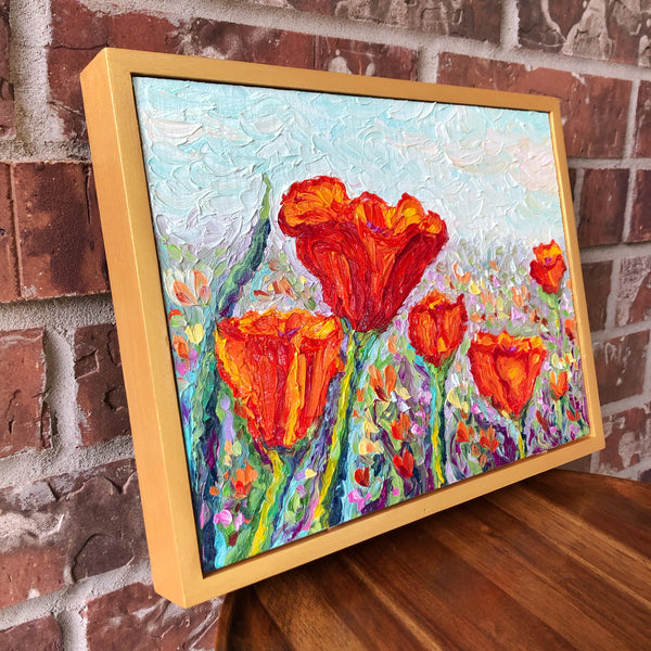 California Poppies | 9 x 12" | Framed