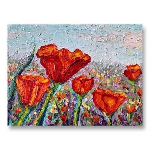 California Poppies | 9 x 12" | Framed