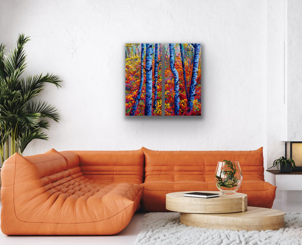 Aspens in Autumn | Diptych Canvas Print